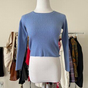 Baby Blue Ribbed Long